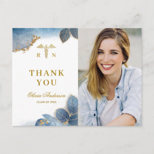 Modern PHOTO Nursing School Graduation Thank You Postcard
