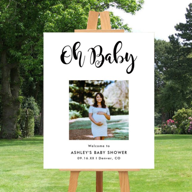 Modern Photo Oh Baby Shower Welcome Sign (Creator Uploaded)