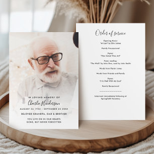 Modern Photo Order of Service Funeral Programme
