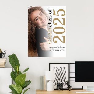 Modern Photo Overlay Congrats Grad 2025 Graduation Poster
