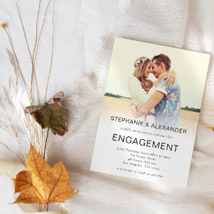 Modern Photo Overlay Engagement Party Invitation