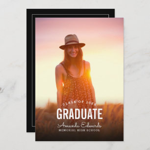 Modern Photo Overlay Graduation Party Invitation