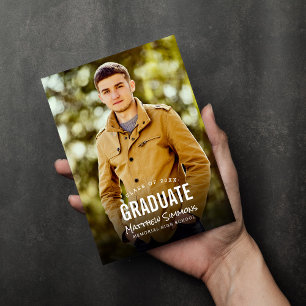Modern Photo Overlay Graduation Party Invitation