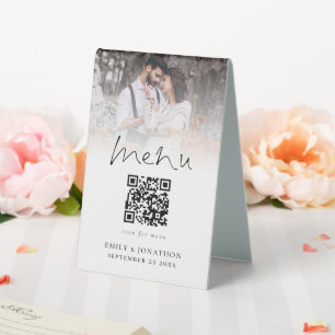 Modern Photo Overlay Qr Code Menu Wedding