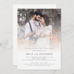 Modern Photo Overlay QR code Wedding Invitation