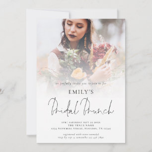 Modern Photo Overlay Script Bridal Brunch Invitation
