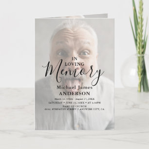 Modern Photo Overlay Sympathy Funeral Program Programme