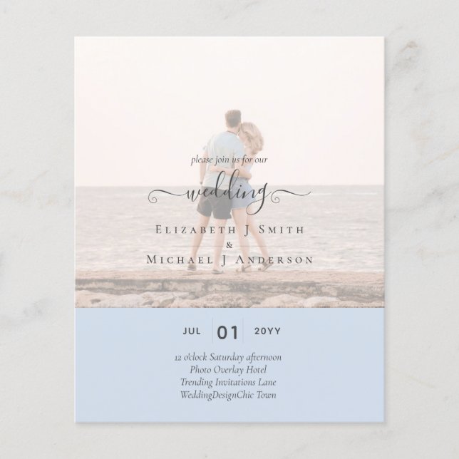 Modern PHOTO OVERLAY TEXT Wedding Budget Flyer (Front)