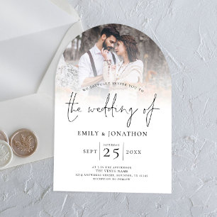 Modern Photo Overlay Wedding Acrylic Invitations