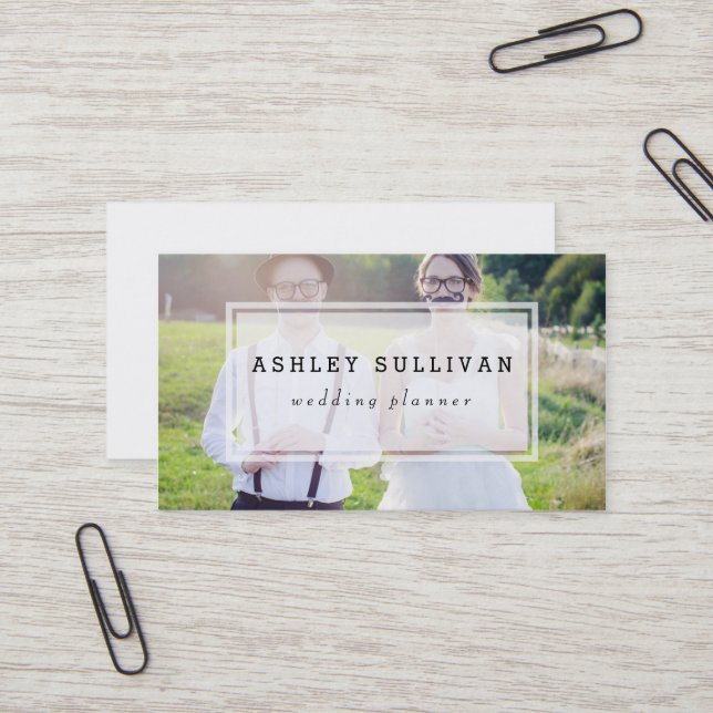 Modern Photo Overlay | Wedding Business Card (Front/Back In Situ)