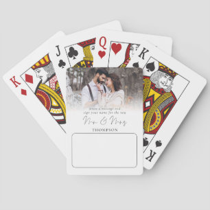 Modern Photo Overlay Wedding Guest Book Playing Cards