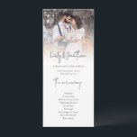 Modern Photo Overlay Wedding Program Invitation<br><div class="desc">Printable digital download or printed Elegant Photo Overlay Script Wedding Program. Contemporary elegance with your photo to the top edge behind a graduated tint layer with the text partially overlaid on top. Simply replace the sample image with your own and easily personalise the words to your own details.</div>