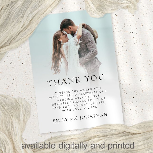 Modern Photo Overlay Wedding Thank You Card (Creator Uploaded)