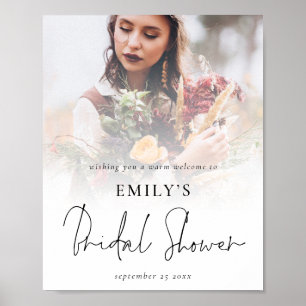Modern Photo Overlay Welcome Bridal Shower Poster