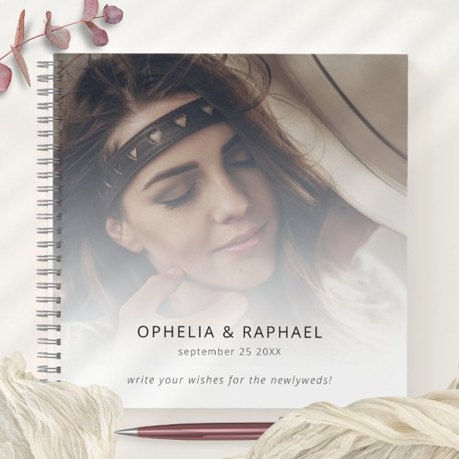Modern Photo Overlay Wishes New Mr Mrs Guest Book (Creator Uploaded)