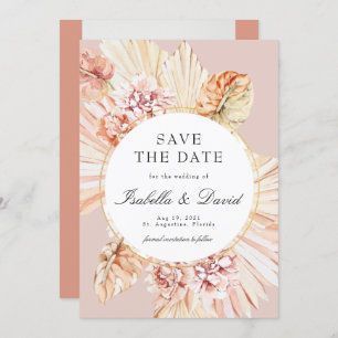 Modern Photo Pampas Dried Desert Save the Date Inv Invitation