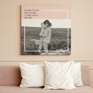 Modern Photo Pastel Pink Family Lovely Gift Canvas Print