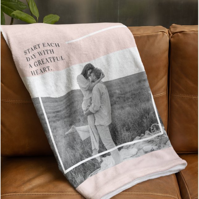 Modern Photo Pastel Pink Family Lovely Gift Fleece Blanket (Creator Uploaded)