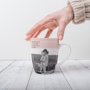 Modern Photo Pastel Pink Family Lovely Gift Latte Mug