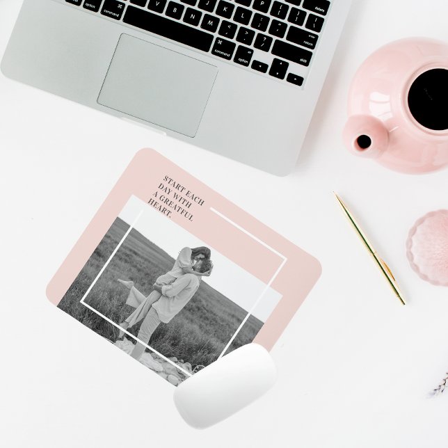 Modern Photo Pastel Pink Family Lovely Gift Mouse Mat (Creator Uploaded)