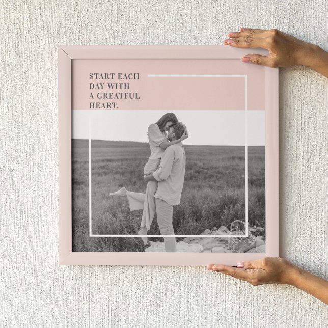 Modern Photo Pastel Pink Family Lovely Gift Poster (Creator Uploaded)