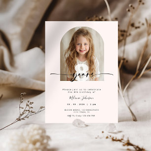 Modern Photo Pastel Pink Kids Birthday Invitation