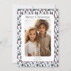 Modern photo patterned christmas card