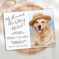 Modern Photo Personalize Dog Wedding Save The Date