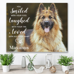 Modern Photo Pet Loss Personalised Dog Memorial Faux Canvas Print