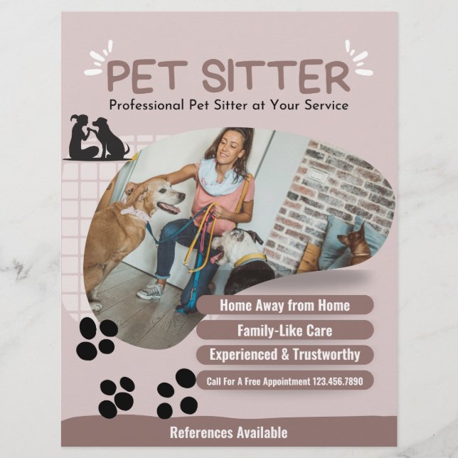 Modern Photo Pet Sitter Flyer (Front)