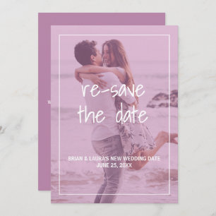 Modern Photo Pink Filter Wedding Postponement Invitation