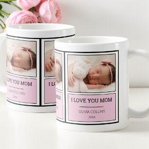 Modern Photo Pink Personalised Baby Mothers Day Coffee Mug
