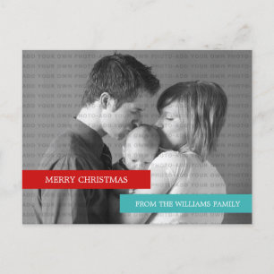 Modern Photo Postcard (Red/Teal)