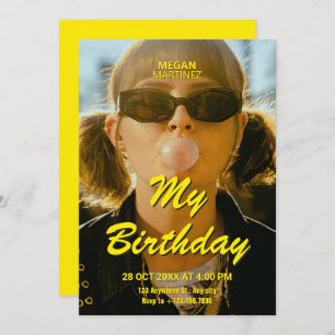 Modern photo poster birthday invitation