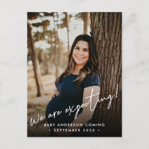 Modern Photo Pregnancy Announcement Postcard