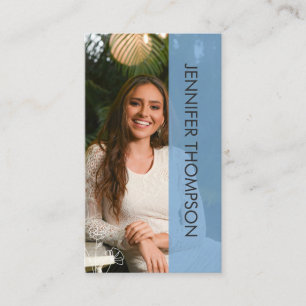 Modern Photo Professional Blue Business Card