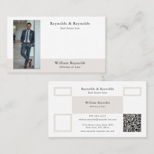Modern Photo Professional Lawyer QR Code Business Card