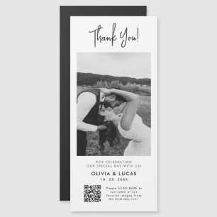 Modern Photo QR Code Magnetic Wedding Thank You