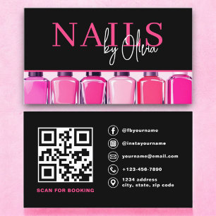 Modern Photo QR Code Nail Specialist Business Card