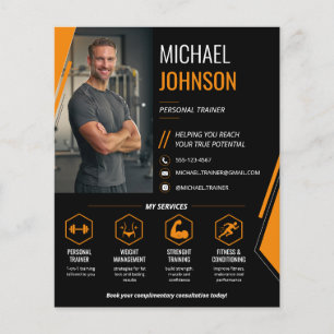 Modern Photo QR Code Personal Trainer Flyer