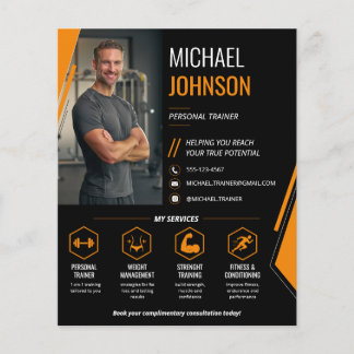 Modern Photo QR Code Personal Trainer Flyer