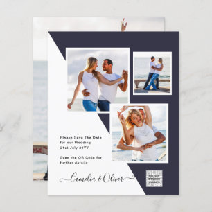 Modern PHOTO QR CODE Wedding Invite or Save Date