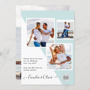 Modern PHOTO QR CODE Wedding Invite or Save Date