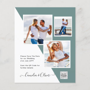 Modern PHOTO QR CODE Wedding Invite or Save Date Flyer