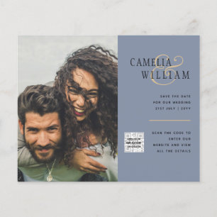 Modern PHOTO QR CODE Wedding Invite or Save Date Flyer