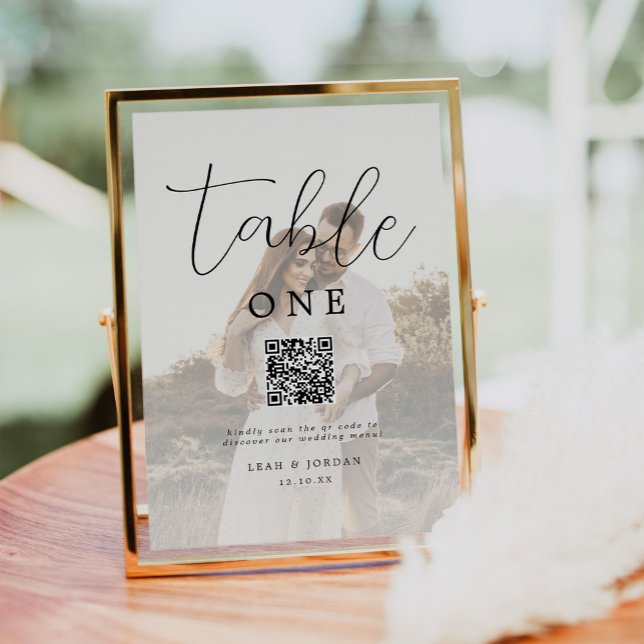 Modern Photo QR Code Wedding Menu Table Number (Creator Uploaded)