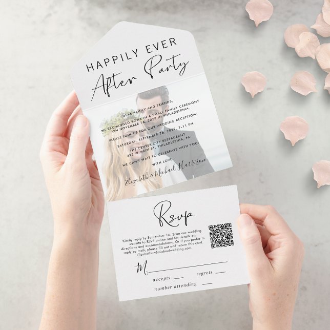 Modern Photo QR Code Wedding Reception All In One Invitation (Creator Uploaded)