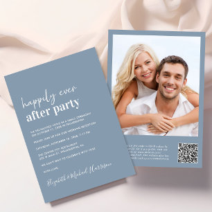 Modern Photo QR Code Wedding Reception Invitation