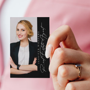Modern Photo Real Estate Agent  Business Card