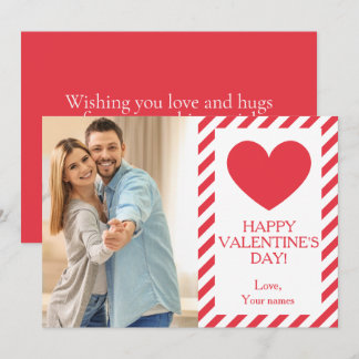 Modern Photo Red Cute Valentine's Day Holiday Card